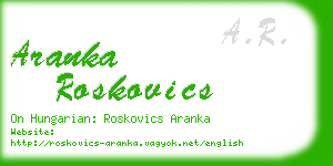 aranka roskovics business card